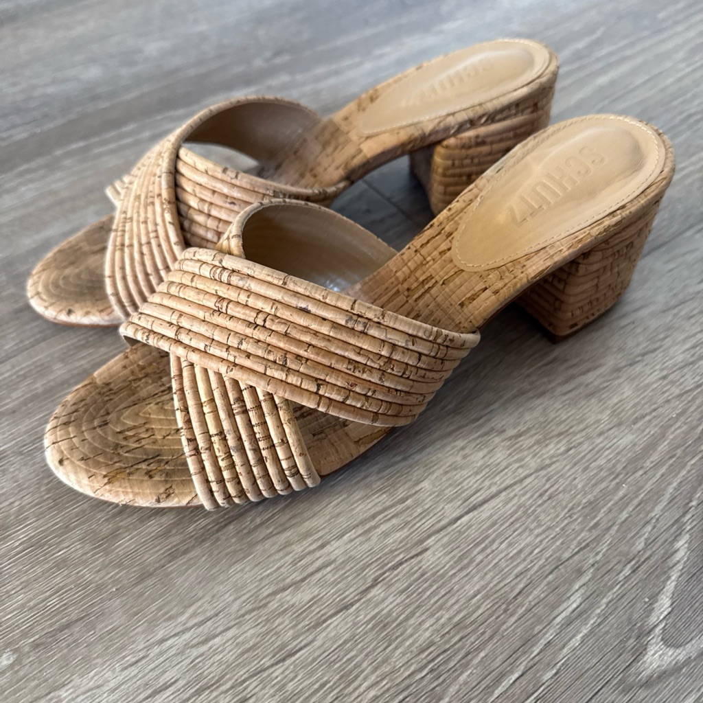Schutz Latifah Mule Cork Sandal Size 75b